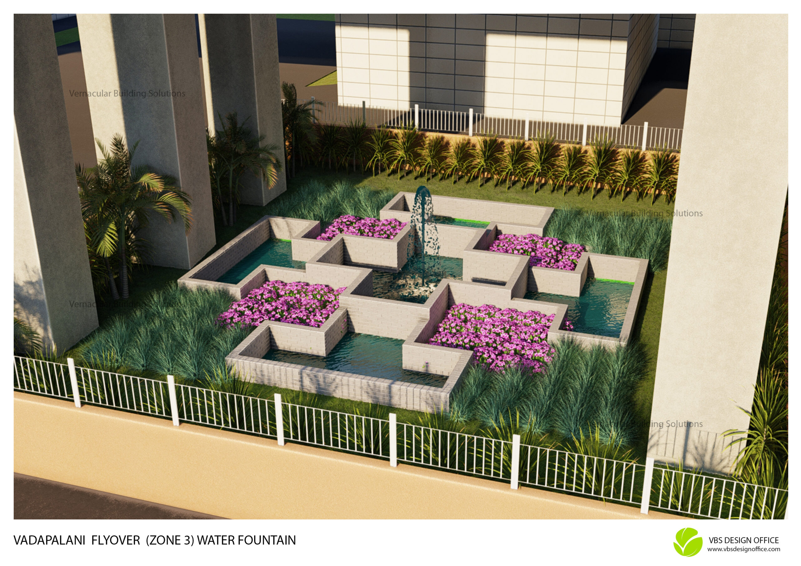 Design view of the Vadapalani flyover under-bridge space, Chennai, by VBS (4)