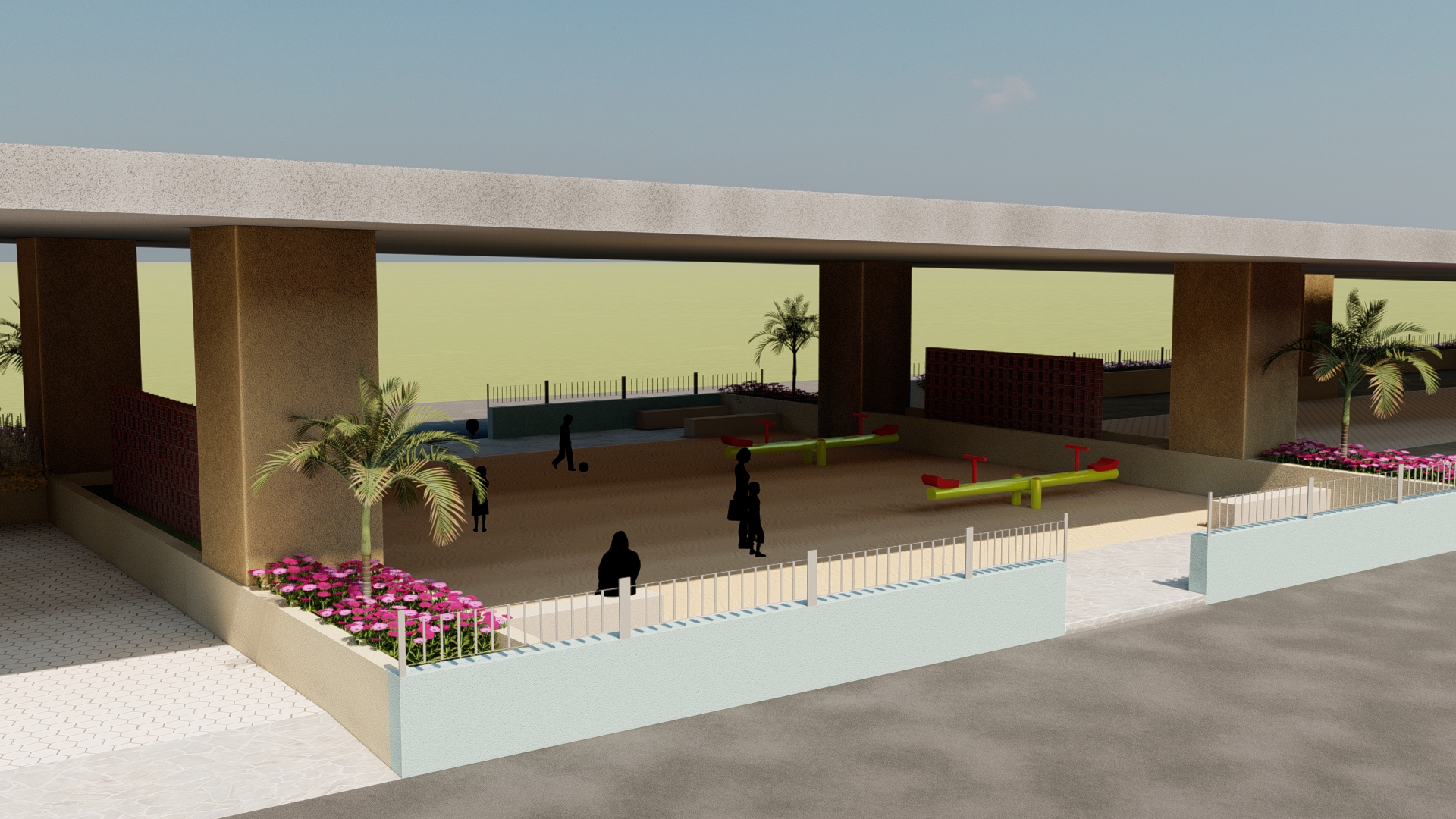 Design view of the Vadapalani flyover under-bridge space, Chennai, by VBS (2)