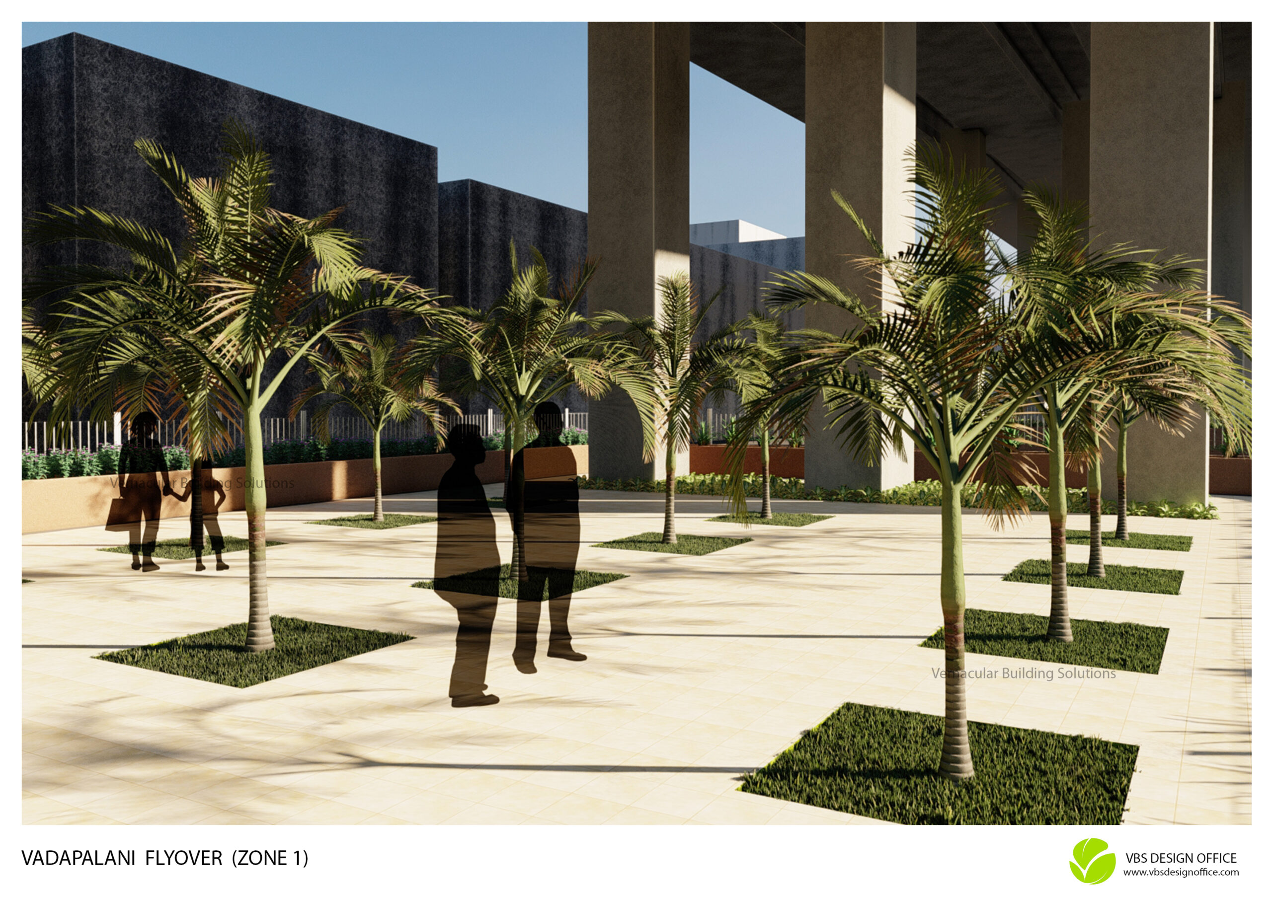 Design view of the Vadapalani flyover under-bridge space, Chennai, by VBS (8)