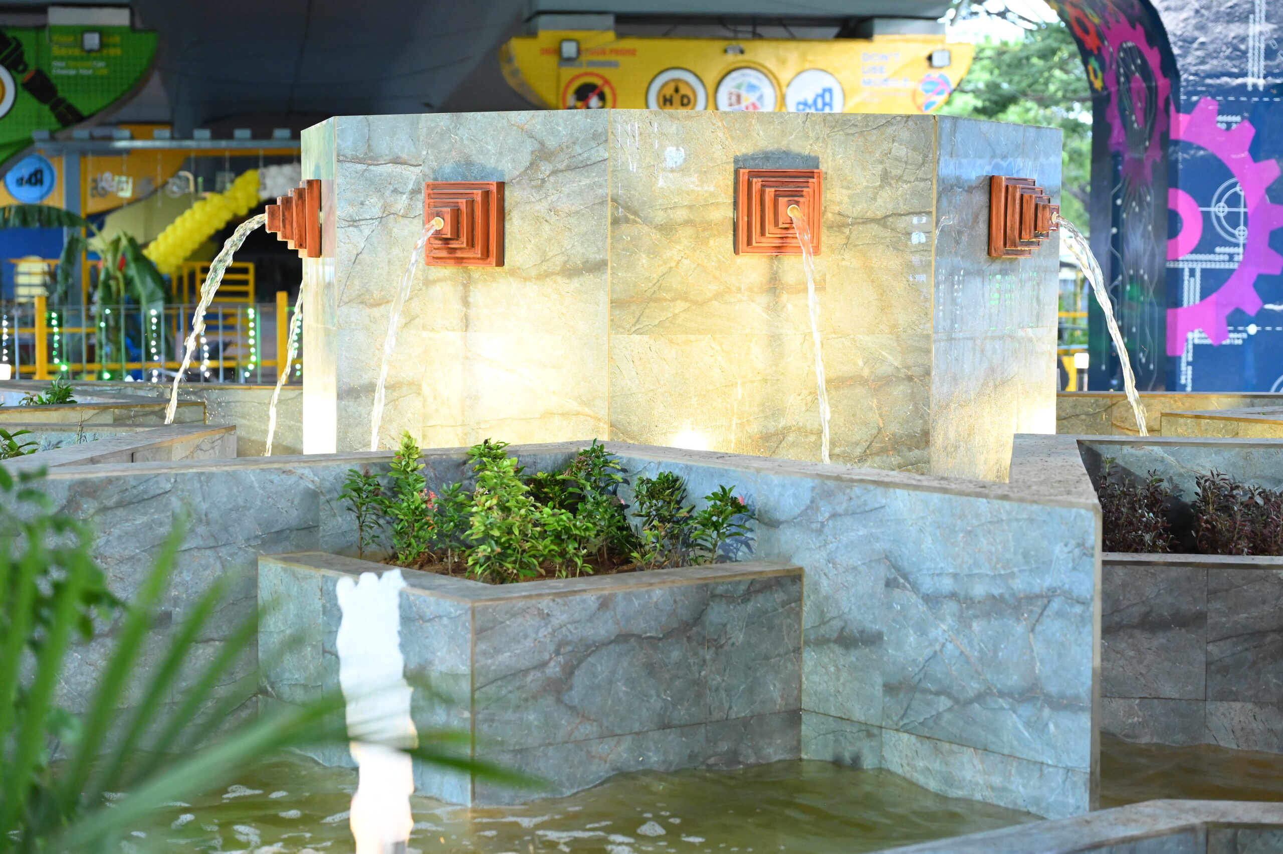 Completed public space beneath the Vadapalani flyover, Chennai, designed by VBS (4)
