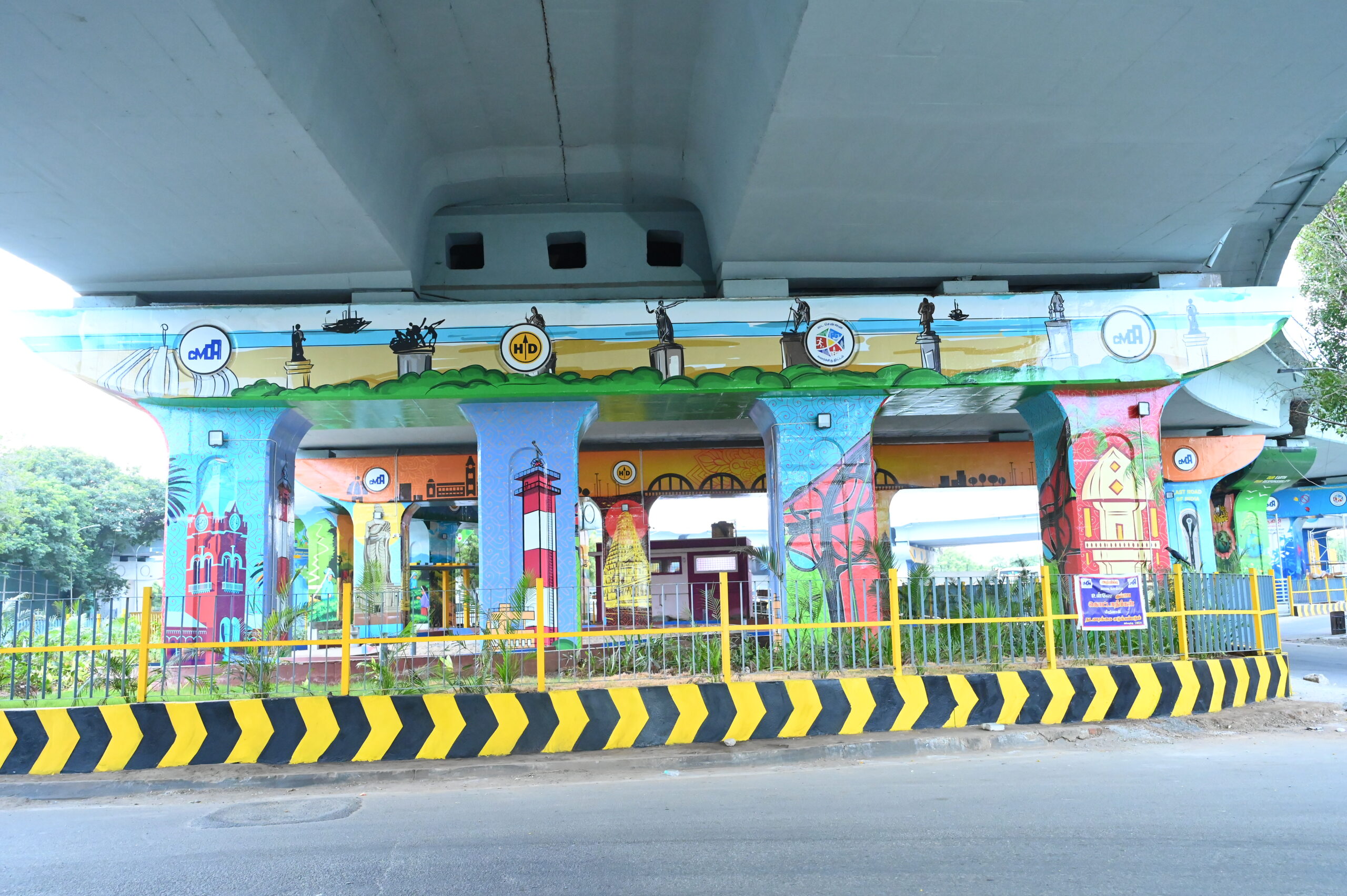 Completed public space beneath the Vadapalani flyover, Chennai, designed by VBS (5)
