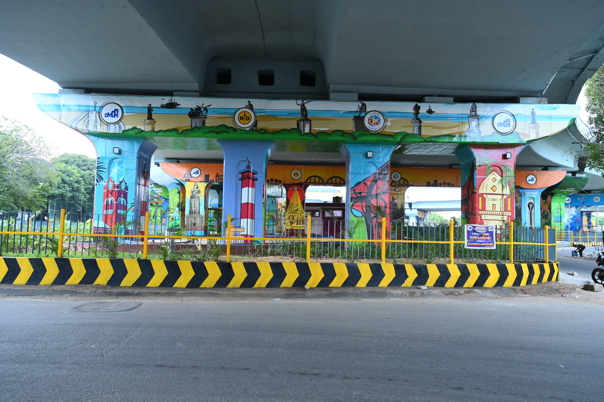 Completed public space beneath the Vadapalani flyover, Chennai, designed by VBS (7)