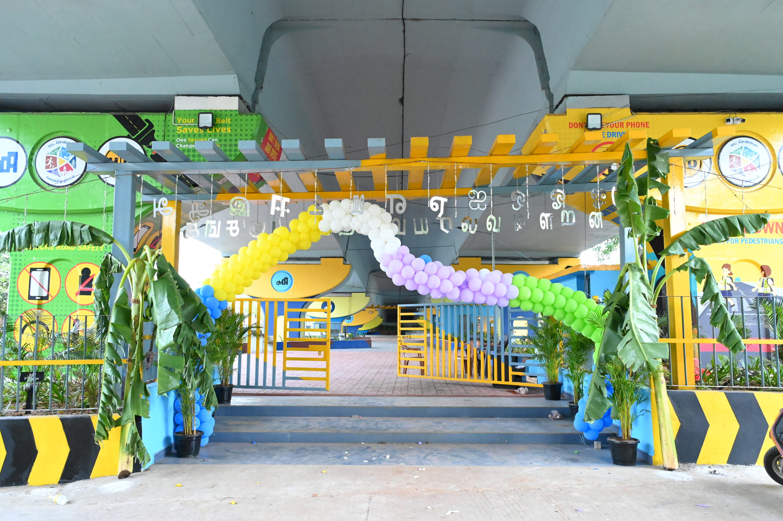 Completed public space beneath the Vadapalani flyover, Chennai, designed by VBS (8)