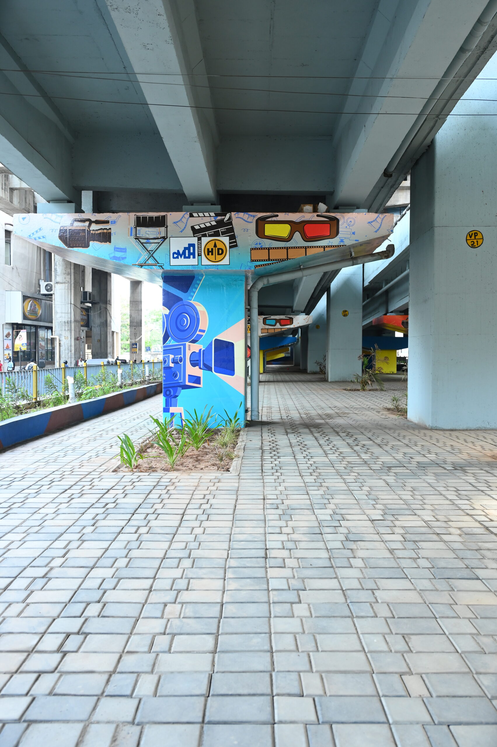 Completed public space beneath the Vadapalani flyover, Chennai, designed by VBS (10)