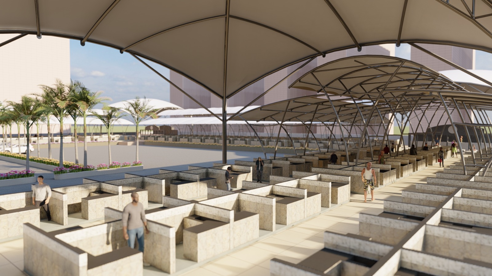 Design view of the Loop Road fish market, Pattinapakkam, Chennai, by VBS (1)